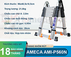 Thang nhôm rút đôi